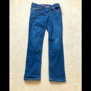 Dark denim girls skinny jeans